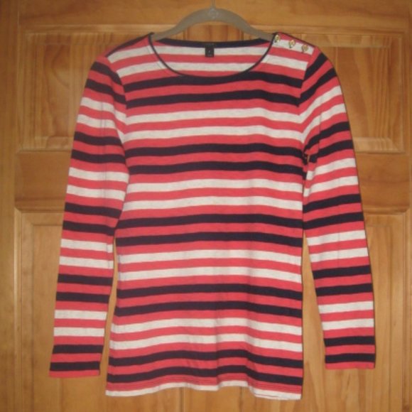 J. Crew Striped Long Sleeve Top - Picture 1 of 2